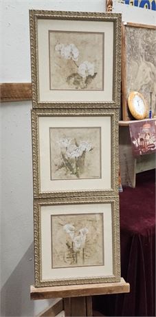 BJ Zhany Floral Print Trio - Nicely Framed - 16x16