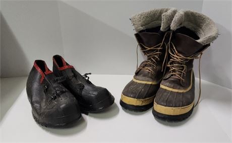 Winter Boots + Over Shoes - Sz 12