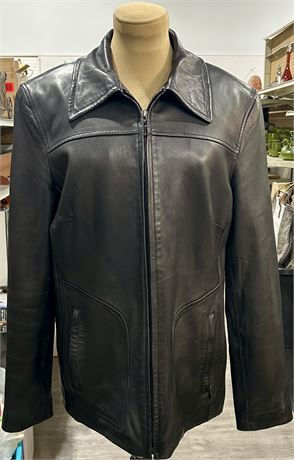 Winlit Black Leather Jacket Women’s size Large