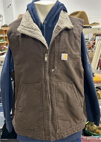 Carhartt Loose-Fit Sherpa-Lined Brown Vest Men’s size XL