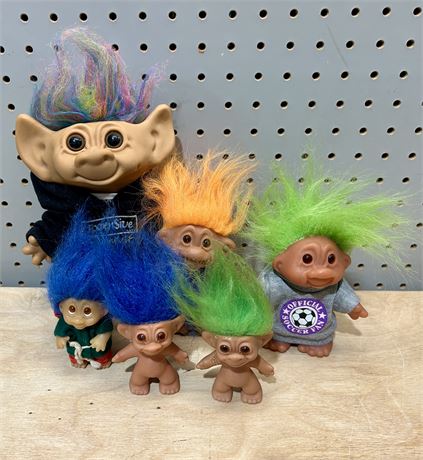 Vintage Trolls Dolls Lot: D.A.M. 1986 and UNEEDADOLL Co. INC