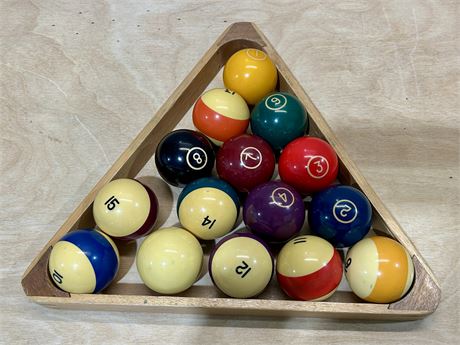 Pool Ball Rack Set and Frame - Missing 1 Piece