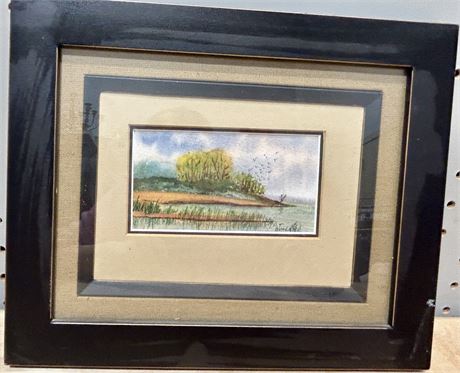 “As Evening Falls” Watercolor Painting by Pat Bowlen Artist Signed