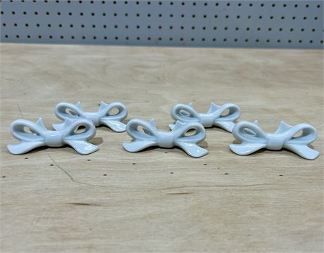 Ceramic Bows Place Card Holders Lot of 5 Vintage