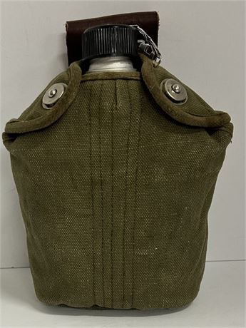 Water canteen with belt strap