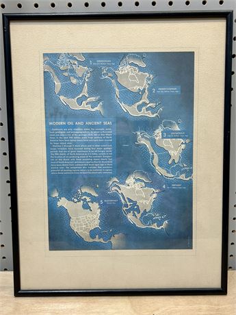 “Modern Oil and Ancient Seas” 1947 The Lamp Back Cover Framed