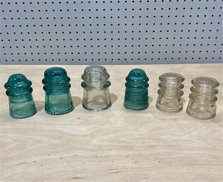 Antique Insulators Hemingway and Armstrong Lot of 6