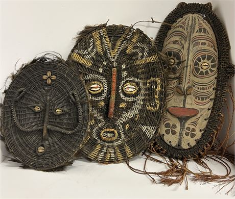 Three vintage tribal masks