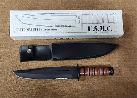 New USMC Tawto Machete w/ Sheath