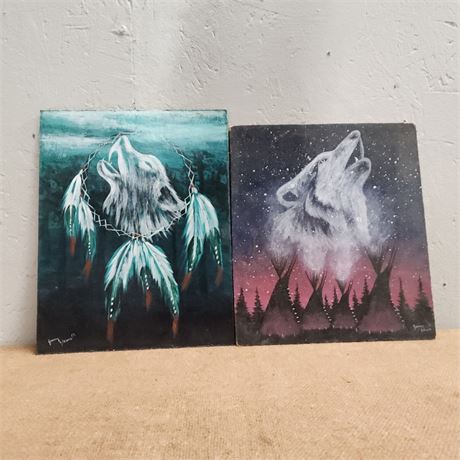 Original NA Wolf Paintings by Jeremy Johnson - 9x12