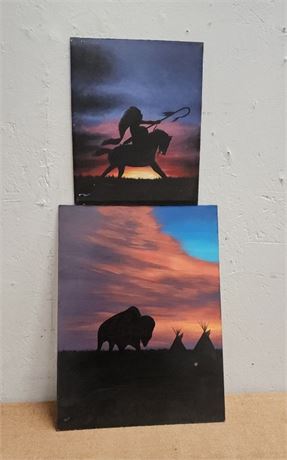 Original NA Silhouette  Paintings by Jeremy Johnson - 12x16