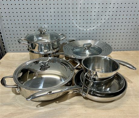 Wolfgang Puck Stainless Steel Pots and Pans Set 10 Pieces