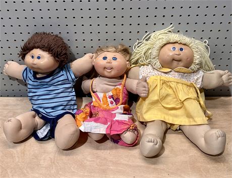 Cabbage Patch Kids Dolls Vintage 80s Toys Lot of 3