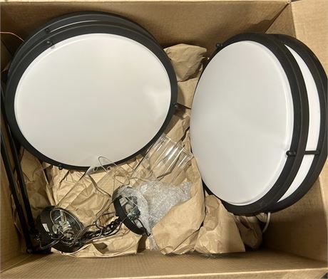 Ceiling Light Fixtures 13” Flush Mount  (2)