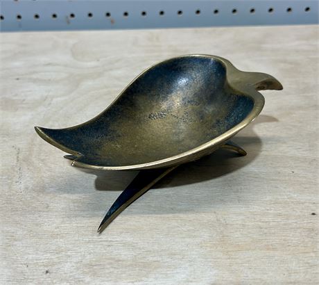 MCM Dayagi Brass Footed Leaf Dish Made in Israel