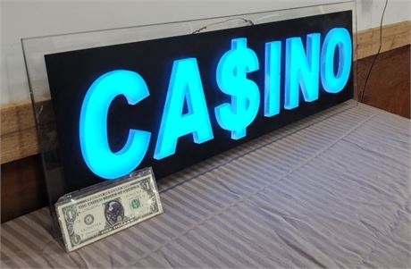 Multi Color LED CASINO Sign - Works - 37"x12"