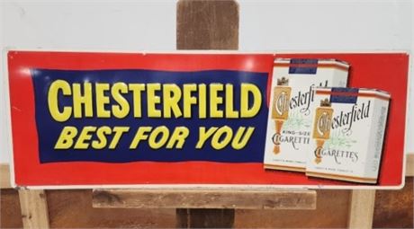 Vintage Chesterfield Cigarette Metal Sign - 34x12