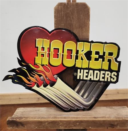 Vintage Hooker Headers Metal Sign - 16x13