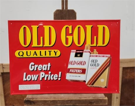 Vintage Old Gold Cigarette Metal Sign - 26x17