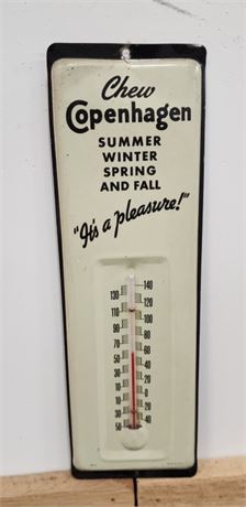 Vintage Copenhagen Metal Thermometer - 4x12