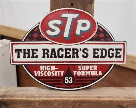 Vintage STP Metal Sign - 14x10