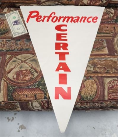 Vintage Huskey Oil "Performance Certain" Double Sided Ad Pennant #1