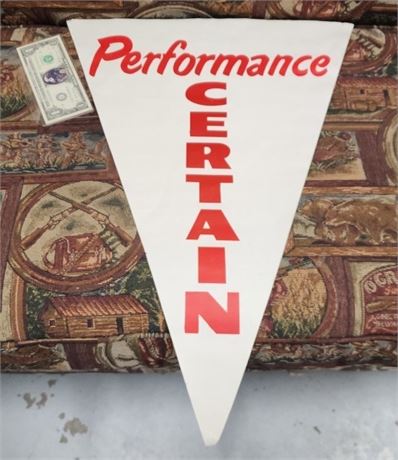 Vintage Huskey Oil "Performance Certain" Double Sided Ad Pennant #2