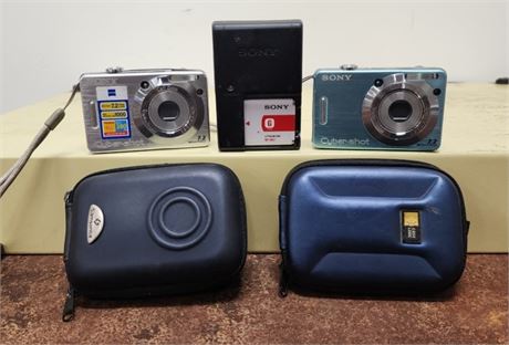 Sony Cyber Shot Camera Pair w/ Cases