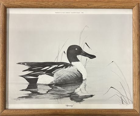 DON GRIFFITHS “SPOONY” DUCK ART- DUCKS UNLIMITED 1982 21” 1/2 x 17” 3/4