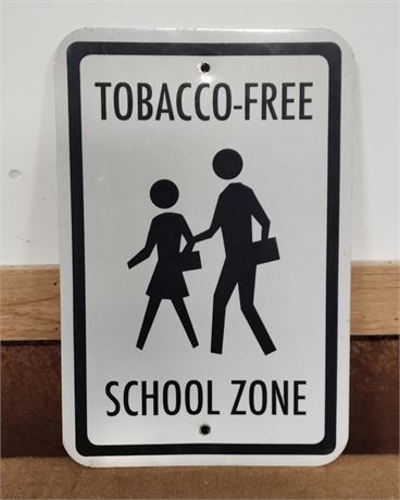 Metal Tobacco Free Sign - 12"x18"