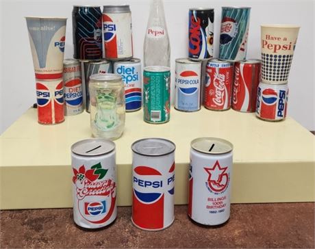 Vintage Soda Cans/Bottles/Banks