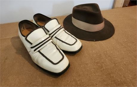 1970's Shoe & Hat Med-Lg sz